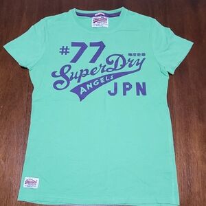 Superdry Mint Green Tee with Purple Print